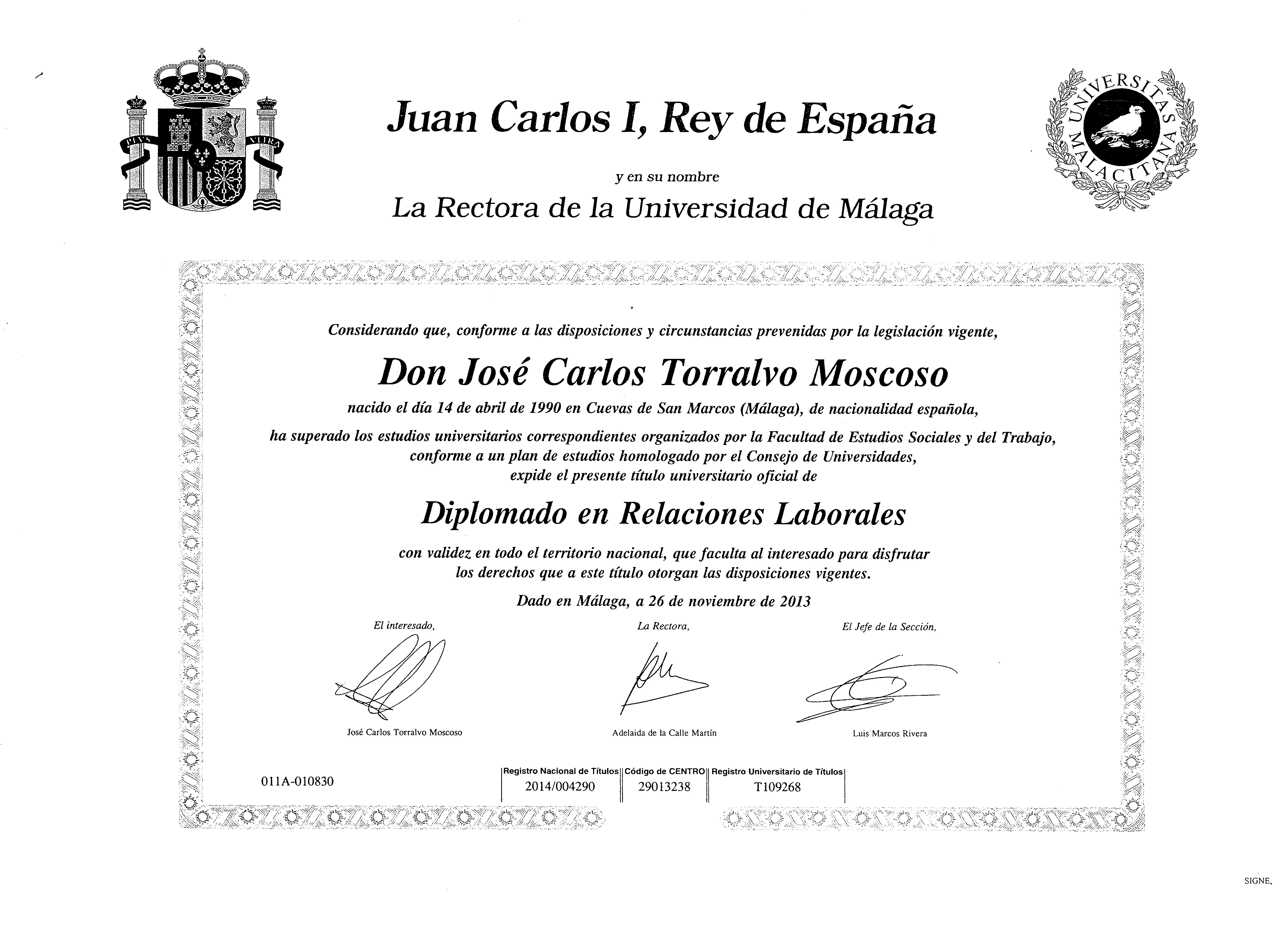 Diploma Relaciones Laborales — Universidad de Málaga